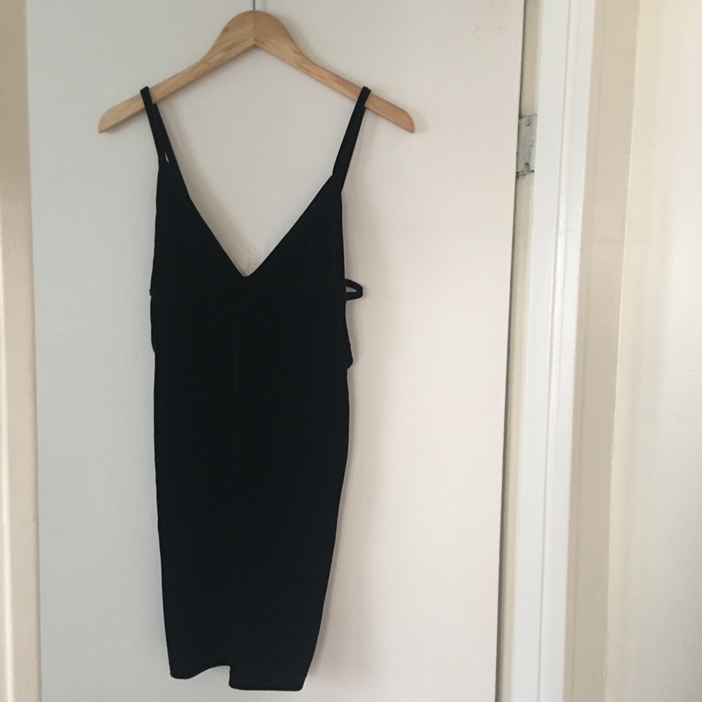 American Apparel Black Velvet Bixel Dress